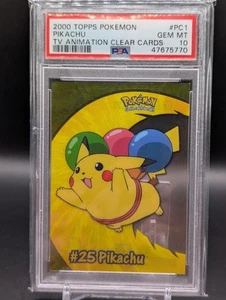 2000 Topps Pokemon Pikachu TV Animation Clear Cards Gem Mint #PC1 PSA 10 - Picture 1 of 2