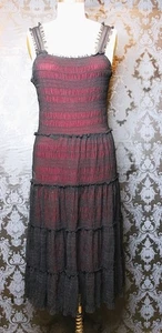 Max Studio Ruffle Illusion Dress Black Sheer Overlay Goth 34” Bust 30” Waist - Picture 1 of 5