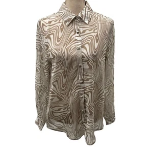 Prinzessin Polly Größe 4 halbtransparente Bluse psychedelisches Design Damen Top - Bild 1 von 6