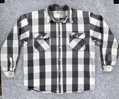 Rothco Flannel Shirt Men's 2XL Extra Heavyweight Buffalo Check Plaid Black White - Image 1 of 4