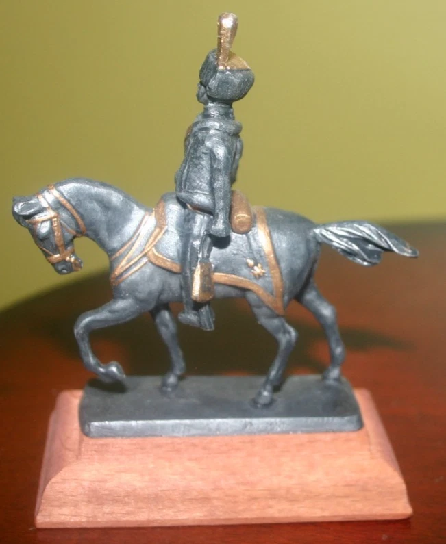 JUGUETE PLOMO SOLDADO CALVARIO MONTADO SOBRE PLATAFORMA DE MADERA 54mm metal Foto 1 de 4