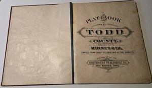 1906 Atlas Todd County Minnesota Plat Book Maps History Photos - Picture 1 of 24
