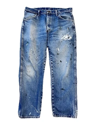 Vintage THRASHED Men’s Rustler Jeans 36x29 Faded Distressed Perfect Workwear VTG - Image 1 of 4