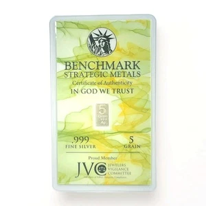 1/3 Gram .999 Fine Silver Bullion Bar - In Assay Card - Bild 1 von 3