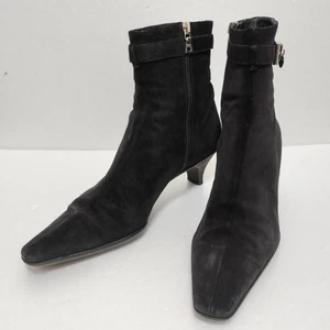 Prada Kurzstiefel Schuhe EU 37,5 US 7,5 Wildleder Schwarz Original - Bild 1 von 24