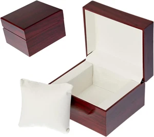 LETURE Wooden Single Watch Cases for Men Women, Wood Wrist Watch Bangle Gift Box - Picture 1 of 12