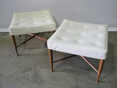 *PAR* Edward Wormley para taburetes Dunbar MCM "Thebes"; tapicería original 1950 Foto 1 de 4