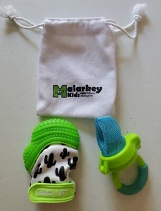 Malarkey Kids Munch Mitt Silicone Teether Mitten & Munchkin Fresh Food Feeder - Picture 1 of 6