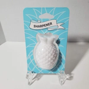 White Pineapple Pencil Sharpener Tropical Work Desk Office Depot NIP - Picture 1 of 2