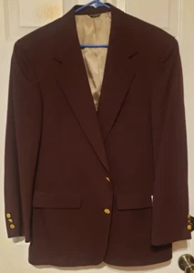 Bill Blass 100 % Kammgarn Wolle Blazer/Sportmantel Gr. 42 L Burgund USA Made Neu mit Etikett - Bild 1 von 8
