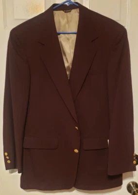 Bill Blass 100% Worsted Wool Blazer/Sportcoat Sz 42L Burgundy USA Made NWT - Image 1 of 4