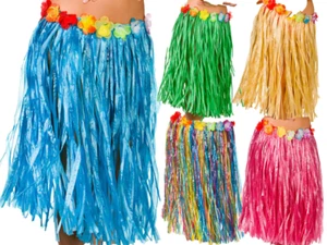 Hawaiian Skirt Hula Beach Party Coloured Fancy Dress Costume Accessory - Picture 1 of 6