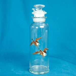 VINTAGE Heisey Glass Cobel Cocktail Shaker w/ Mallard Ducks - 14 Inches c. 1950 - Picture 1 of 21