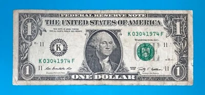 March 4, 1974 (K 03041974 Е) Birthday Note $1 One Dollar Bill **See photos** - Image 1 of 3