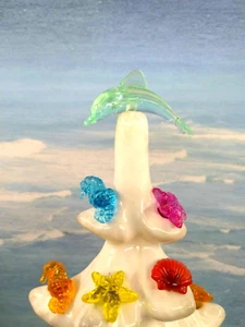 Seahorse Shells Starfish Bulbs & Green Dolphin Topper for Ceramic Christmas Tree - Picture 1 of 14