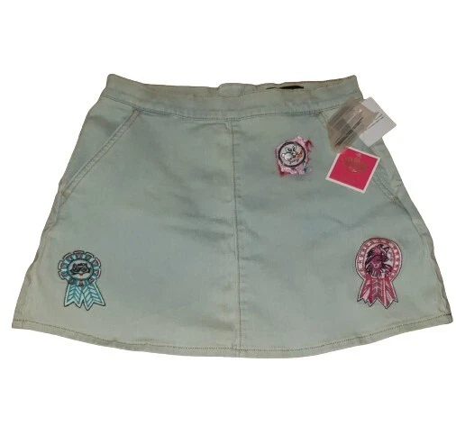 Juicy Couture Mini Denim Patchwork Girl Skirt NWT Size 14 - Image 1 of 4