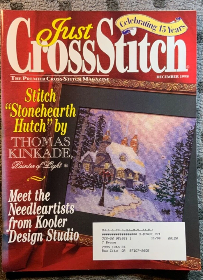 Just Cross Stitch Dec 1998 Magazine Thomas Kinkade Pattern - Image 1 of 1