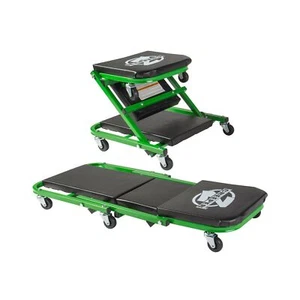 Pro-Lift Z-Creepers 300 Lbs Mechanic Padded Seats Heavy Duty Rolling Black/Green - Picture 1 of 5