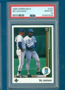 1989 Upper Deck #221 Bo Jackson Royals PSA 10 Gem Mint (DEAD CENTERED) - Picture 1 of 2