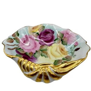 Vintage Hutschenreuther Selb Shell Dish Hand Painted 1954 Signed Bavaria 8”L - Picture 1 of 13