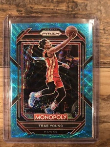2022-23 Prizm Monopoly TRAE YOUNG Teal Wave Prizm #1 Atlanta Hawks - Picture 1 of 2
