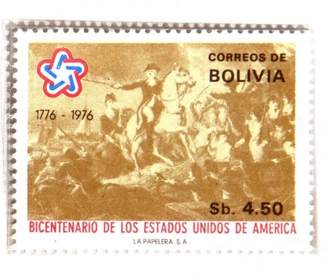 American Bicentennial stamps, Bolivia, single, MNH 1976 Cover