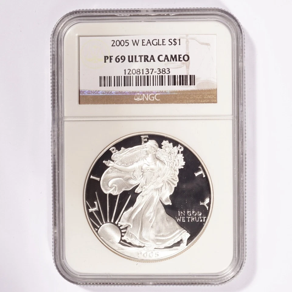 2005-W Silver American Eagle Proof Dollar NGC PF69 Ultra Cameo - Image 1 of 2