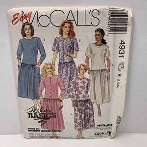 McCalls 4931 Misses Petite-able Drop Waist Dress Sewing Pattern 8-12 *Uncut* - Picture 1 of 3