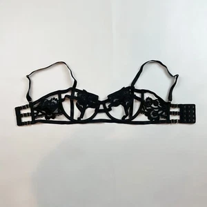 NWOT Victoria's Secret Bra 32DD Very Sexy Balconet Strappy Black Floral B1192 - Picture 1 of 7