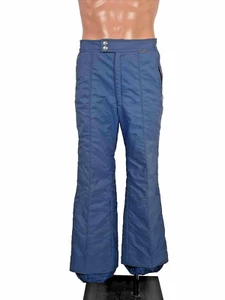 Pantalones aislados vintage años 70 EDELWEISS SKI WEAR azul marino rojo a rayas esquí nieve XL - Imagen 1 de 11
