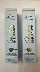 Lot of 2 TOO FACED SHADOW INSURANCE 24H Eyeshadow Primer Blue Light 6.0ml Ea - Picture 1 of 3