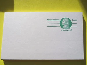 DOC Scott US #UX68 7¢ Charles Thomson Postcard 1975 MNH XF - Picture 1 of 2