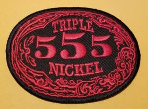Parche de destino bordado triple níquel 555 de Ohio aprox 3x4" rojo - Imagen 1 de 3
