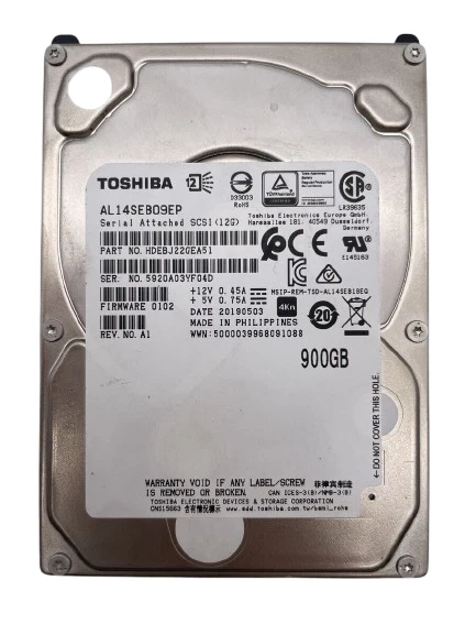 TOSHIBA 900GB 10K 12Gb/s 2.5" SAS AL14SEB09EP - Image 1 of 1