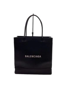 BALENCIAGA TOTE BAG SHOPPING S LEATHER Black SOLID 597860 Used - Picture 1 of 6