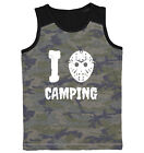 I Love Camping - Voorhees Horror Movie Halloween Mask Youth Contrast Tank Top