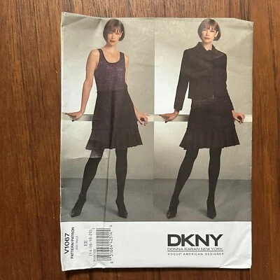 NEW Vogue American Designer DKNY Sewing Pattern V1067 Skirt Jacket Set 14-20 - Image 1 of 2
