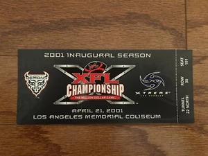 2001 Vintage "XFL CHAMPIONSHIP" {THE MILLION DOLLAR GAME} Commemorative Ticket - Picture 1 of 2