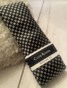CLUB ROOM Men's CERRO Regular Tie ~ Black Gray Blue ~ NEW MSRP: $55. - Picture 1 of 1