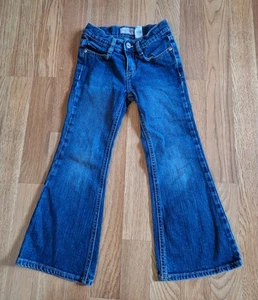 Osh Kosh B’Gosh Girls Flare Bottom Embroidered Butterfly Regular Blue Jeans Sz 6 - Picture 1 of 11
