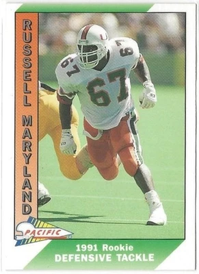 RUSSELL MARYLAND  - 1991 Pacific Rookie Card  #536 - DT  Dallas Cowboys  (2140a) - Image 1 of 3