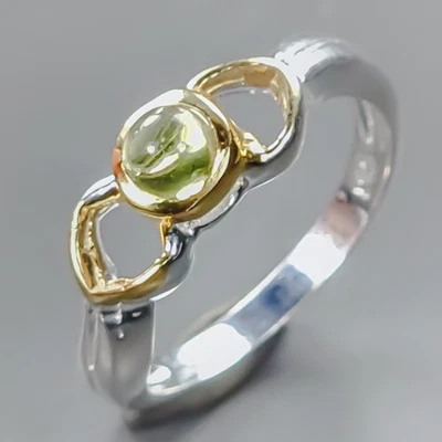 Handmade Natural Peridot Ring 925 Sterling Silver Size 4.5 /R437883 - Image 1 of 4