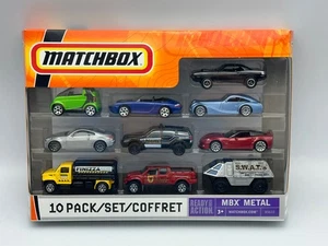 Matchbox 10 Pack set MBX Metal #B5610, Black Dodge Challenger, 1:64, nuovo con scatola - Foto 1 di 15