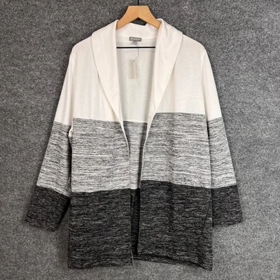 NEW T by Talbots Woman 2X Colorblock Shawl Collar Open Front Cardigan Sweater - Image 1 of 4