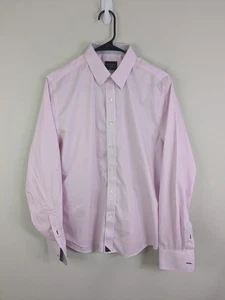 Untuckit Shirt Men's Medium Pink Button Up Striped Slim Fit Long Sleeve - Picture 1 of 8
