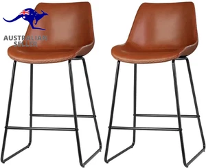Bar Stools Stool Set of 2 Kitchen Counter Barstools Dining Chair Chairs Metal Le - Picture 1 of 12