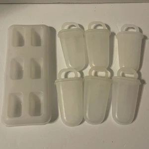 Vintage Tupperware Popsicle Maker Molds Ice Cups & Tray Ice Tups Set of 6 #481 - Picture 1 of 12