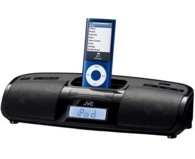JVC RA-P1B Portable Audio System Radio Clock Speaker For iPod iPhone NEW  - Image 1 of 3