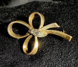 Spilla da donna vintage in argento sterling 925 con fiocco nastro - Foto 1 di 6