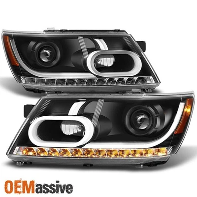 Faros proyectores de señal LED tubo de luz DRL negro para Dodge Journey 2009-2020 Foto 1 de 4